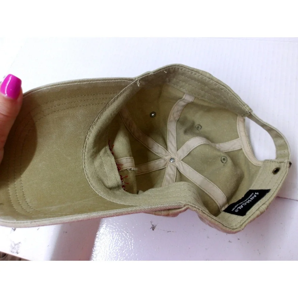 Statue‎ of Liberty New York Hat Khaki Tan Red Embroidered Dad Cap NYC /#26500